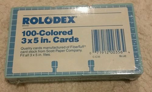 GENUINE : New Rolodex C35 BLUE Index Card Refill 100 Count 3x5 File Cards