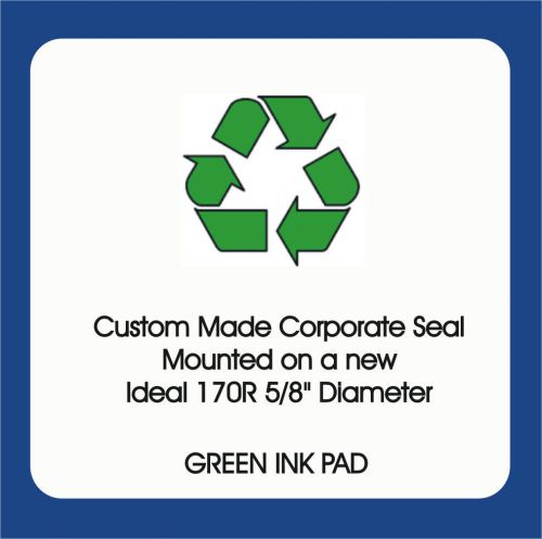 Recycle, Round-5/8&#034; - Custom Made Ideal Self Inking Rubber Stamp 170R Green