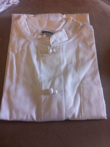 2 ea. - Chefwear Mandarin Collar 100% Cotton Chef Shirt White