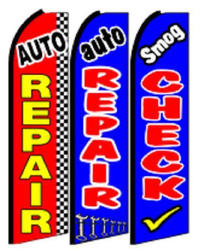 Auto Repair, Smog Check King Size  Swooper Flag pk of 3 Combo