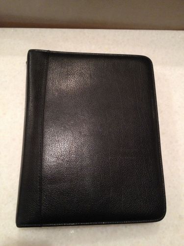 Franklin Quest Black Full Grain Leather Classic Binder 7-ring Planner USA