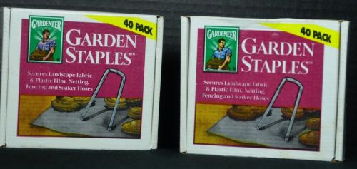 Two packs gardeneer heavy duty wire garden staples, 2  packs of 40 for sale