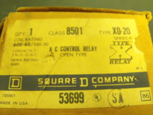 Square d ac control relay , open type , type xo-20 for sale