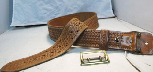 #201 size 42&#034; ntbw shoemaker police duty 2.25&#034; belt with brass buckle for sale