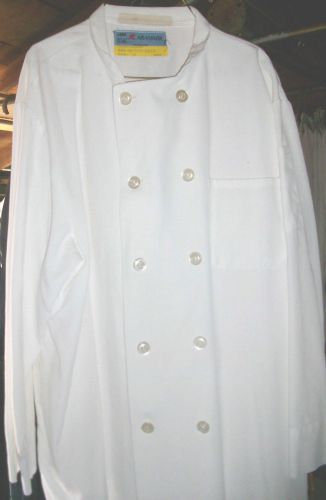 Chef Coat White Chef Work Size XL Long Sleeve Cotton Blend Reg. Style Buttons