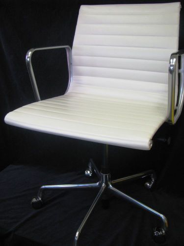 NEW Herman Miller Eames Aluminum Group  Managerial IVORY LEATHER FULLY ADJUSTABL