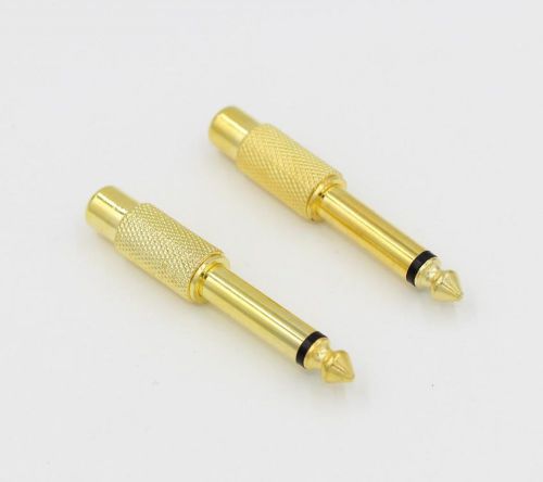 6.35mm Plug to RCA Jack Audio Connector Adapter Sound Console Amplifier x1pcs