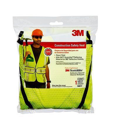 3M TEKK 94617-80030T, Construction Safety Vest, Hi-Viz Yellow 5/case