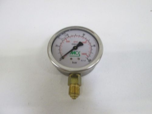 MCS PRESSURE GAUGE 0-100 BAR EN837-1 *NEW OUT OF BOX*