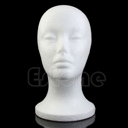Female Styrofoam Mannequin Manikin Head Model Foam Wig Hair Hat Glasses Display
