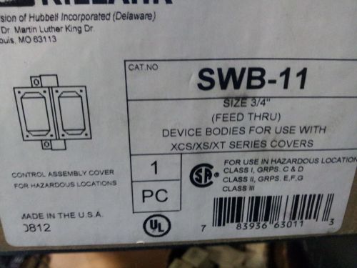 KILLARK SWB-11 NEW IN BOX FEED THRU 3/4 HAZ LOCATION BOX 2 GANG #B53