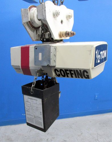 Nice!! coffing 1/2-ton electric chain hoist w/ i-beam trolley for sale