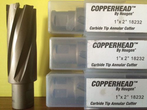 4 Hougen 1&#034; X 2&#034; Copperhead High Speed Steel Carbide Tipped Annular Cutter 18232