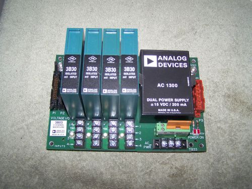 ANALOG DEVICES 3B03 4 CHANNEL PACK PLANE W/ (4) 3B30 ISOLATED INPUTS