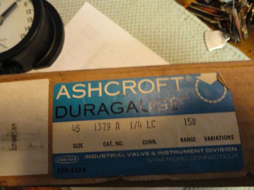 Ashcroft Pressure Gauge, 15PSI, Model 1379A