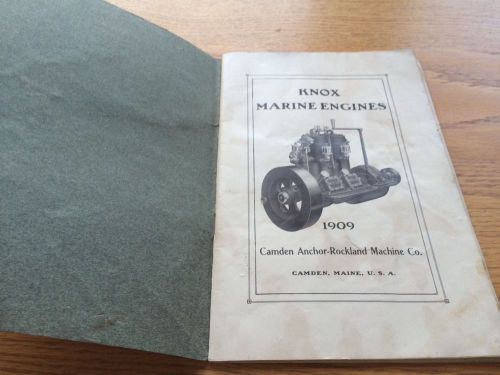 Catalog,  knox  marine gas engine co.  hit miss old  1909 antique boat motor for sale