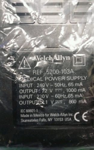 Welch Allyn Spot Vital Signs AC Power Supply Transformer  5200-103A NIB