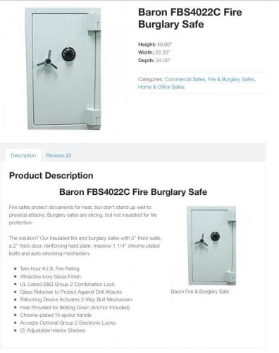 Barron 2hr fire/burglary safe