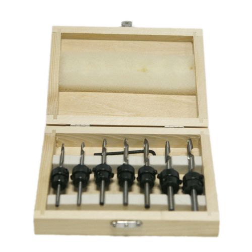 22pcs tapered drill &amp; countersink bit wood pilot hole tool set collar adjustable for sale