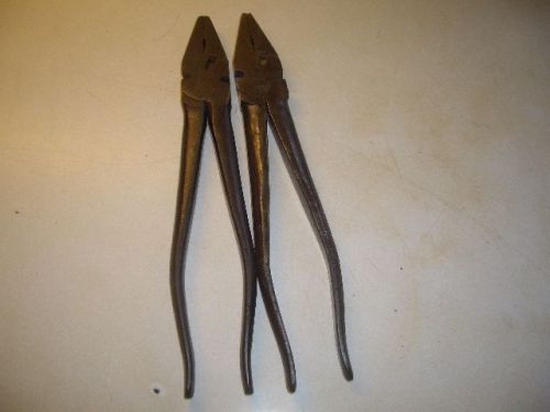 Vintage Utica 1000 Fence Pliers 10&#034; Wire Cutter Barbed Wire Lot of 2