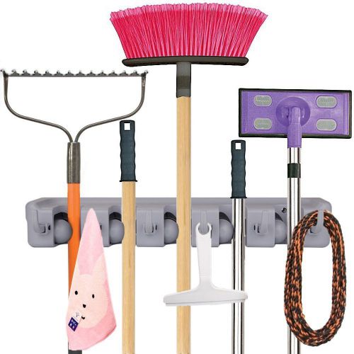 Mop broom holder wall organizer handled tools home garden office kitchen garage for sale