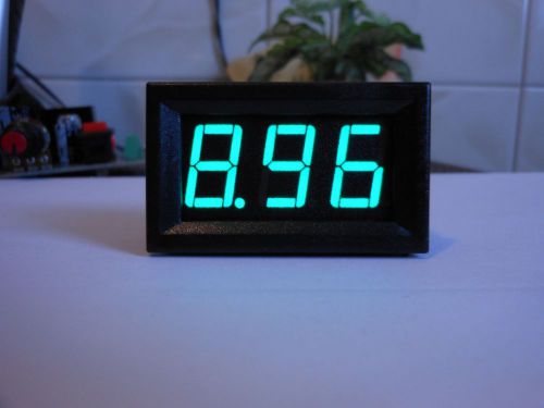 VOLTMETER GREEN 3 DIGIT 1- 30 VOLTS DC  SNAP IN WITH FINISH BEZEL
