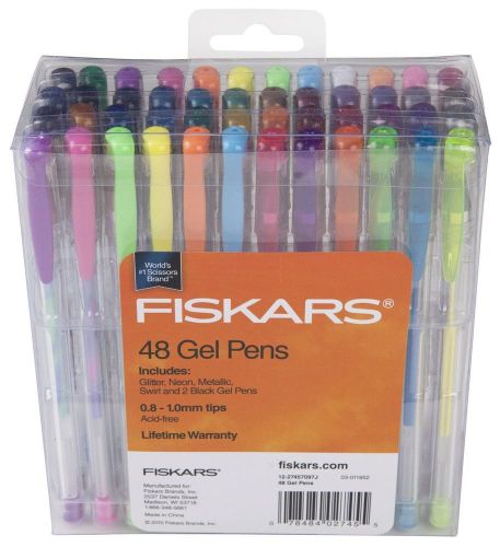 NEW 48 Piece Fiskars Gel Ink Pen Art Drawing Set Regular Plus Metallic Color Kit