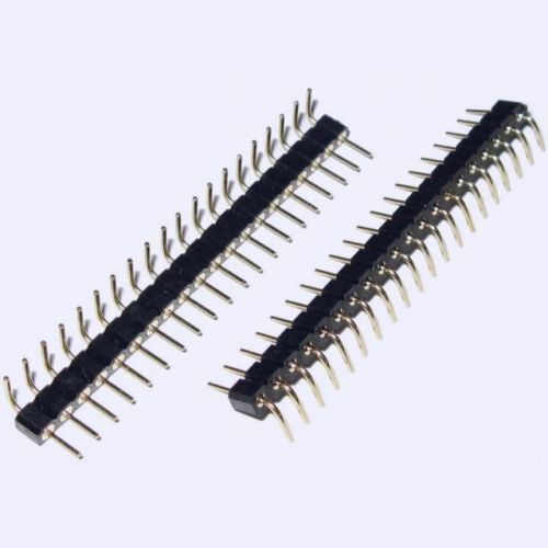 PCB Header 20-pin 0.1” Male Right-Angle Round DE1551