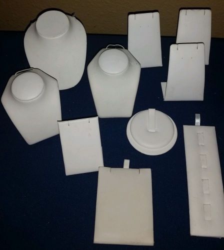 10 pc lot White Leather Necklace Displays