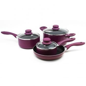 Gibson colorsplash branston 7 pc cookware set- purple for sale