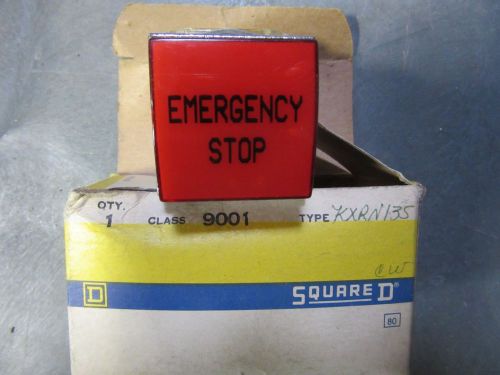 Square D 9001KXRN135 Red Emergency Push Button 120 Volts NEW!!! in Box Free Ship