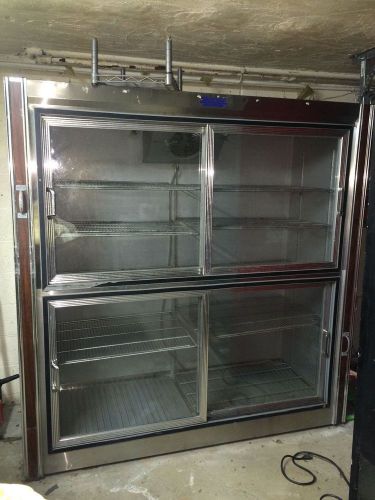 Stainless steel 4 glass doors refrigerator (pick up only) for sale