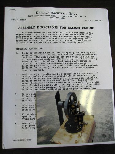 Plans and Assembly Directions for Allman Engine- Hit and Miss