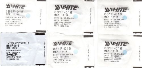 SS White Carbide Burs:881F-016(6) 850-018(6), 868XF-021(2), 881XF(5), 856-016(1)