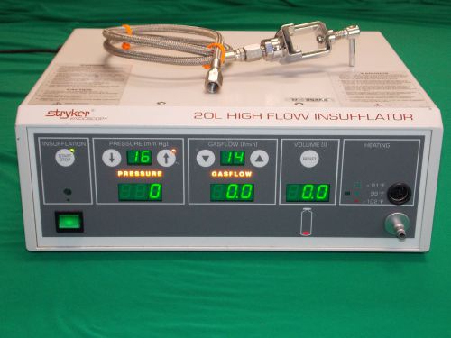 Stryker 20l high flow insufflator w/hose vs 30l/40l &#034; good working condition &#034; for sale