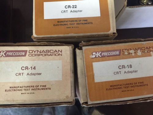 BK B&amp;K Precision CRT SOCKET ADAPTERS CR 14,18,22 CRT TESTER &#034;NOS&#034; B&amp;K