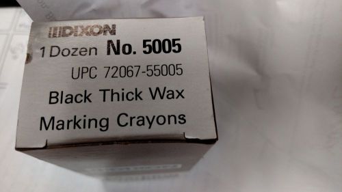 Marking Crayons, Thick Black. Dixon No. 5005. Box of 12.