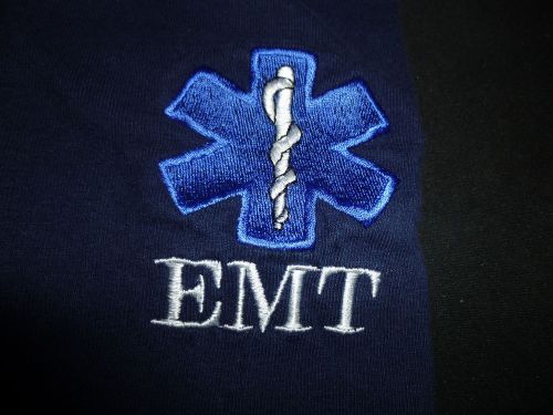 T Shirt EMT Embroidered, Blue , Size XL