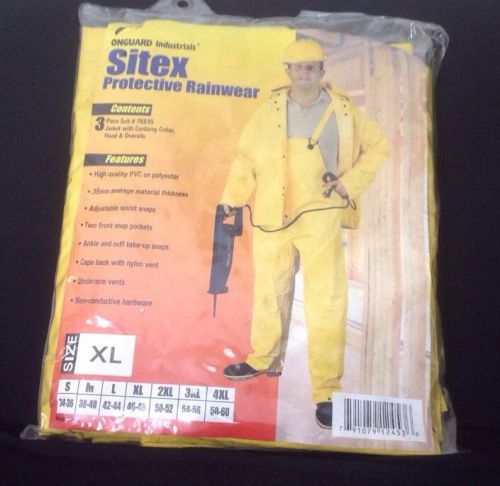 ONGUARD INDUSTRIALS SITEX PROTECTIVE 3 PIECE RAINWEAR RAIN GEAR  XL FOULWEATHER