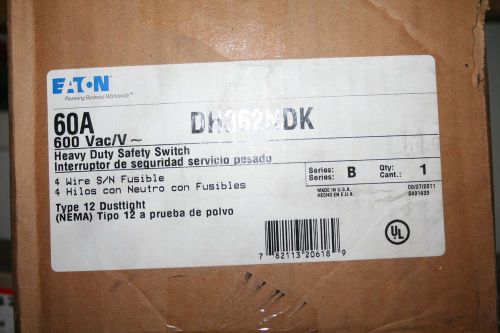Eaton 60A DH362NDK 4 Wire Fusible Series B - Heavy Duty Safety Switch