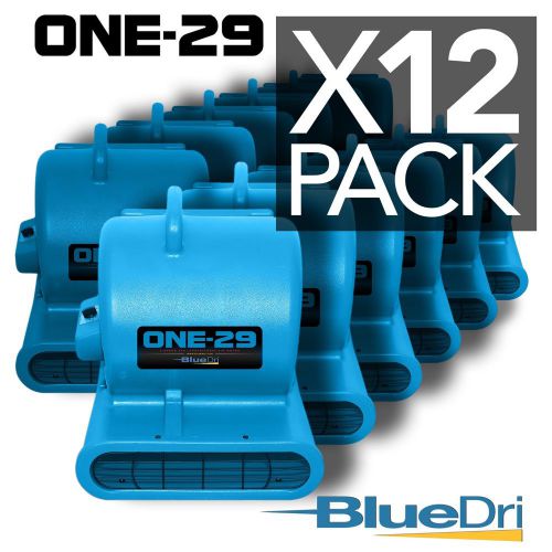 12 Pack BlueDri® ONE-29 Air Mover Carpet Dryer Blower Fan High CFM Low Amp BLUE