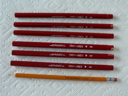 24 Jumbo TRY-REX B21 pencils – missing ERASERS, for writing, drawing / Carpenter