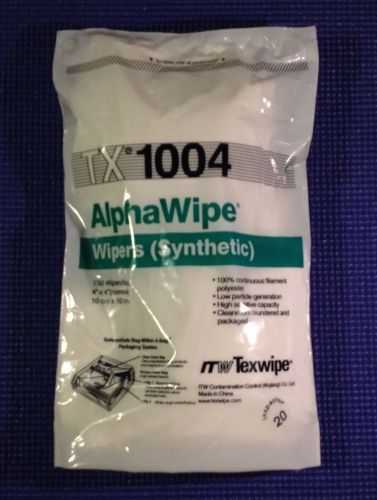 ITW TexWipe ALPHAWIPE TX-1004 SYNTHETIC 4&#034; X 4&#034; WIPERS - 150 WIPES PER BAG