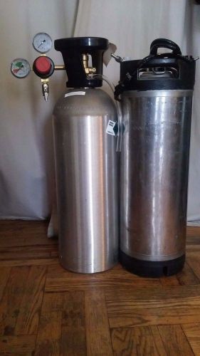 5 gallon cornelius keg, 20 lb co2 tank, regulator, ball locks and hoses for sale