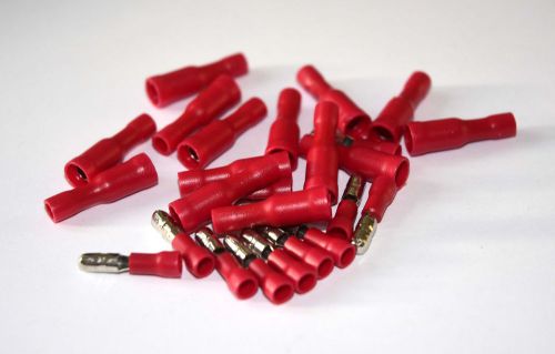 US.Seller - Red Insulated Crimp On Male Female Bullet Quick Disconnect 12 pcs