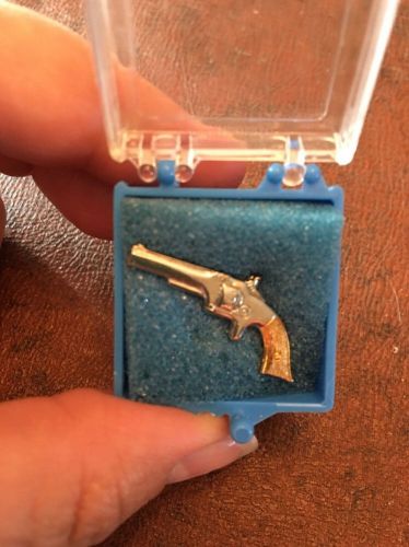 Vintage Smith &amp; Wesson Gun Silver &amp; Copper Tie Tac Gold Keychain S&amp;W Rare!