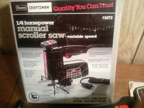 SEARS CRAFTMAN 1/4 HP MANUAL SCROLLER SAW WITH 9 BLADES AND MANUAL