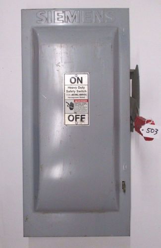 SIEMANS 100A 600V Fusible Heavy Duty Safety Switch #503