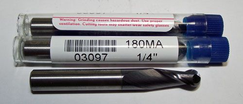 3pc 1/4&#034; garr carbide 2 flute stub ball endmill tialn coated for sale