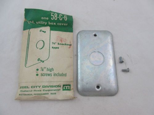 *NEW* STEEL CITY 58-C-6 UTILITY BOX COVER 1/2&#034; KNOCKOUT *60 DAY WARRANTY* TR